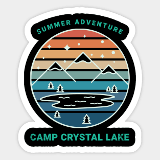 Camp Crystal Lake Retro Sunset Design Sticker